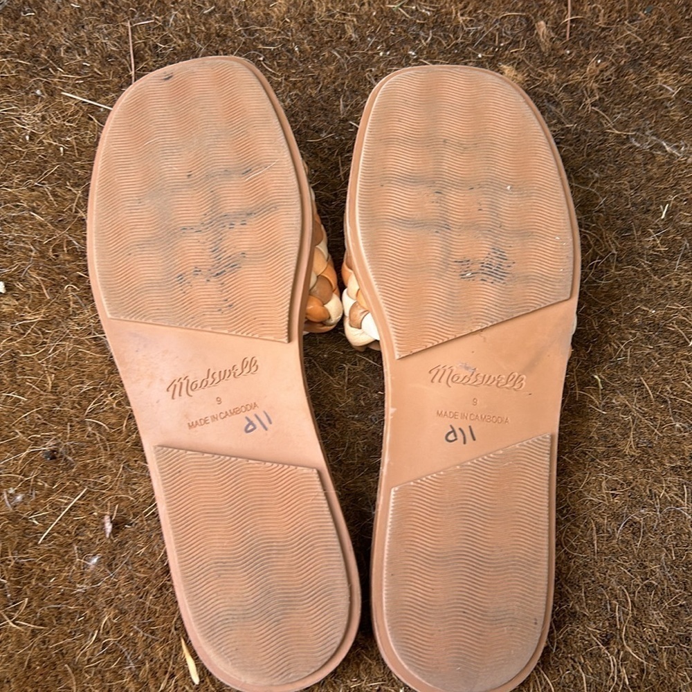 Madewell The Suzi Puffy Woven Leather Sandals Sz 9 Slides Vacation Cruise Boho View 6